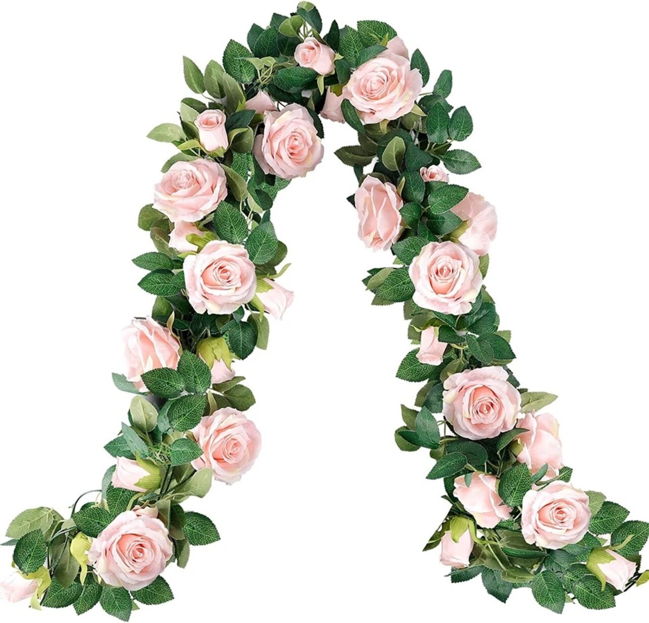 7.5 Ft Artificial Rose Vine Garland, Hanging Ivy Flowers for Wedding, Wall & Home Decor